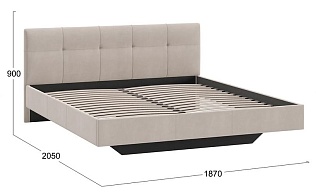 "Элис" Кровать с мягкой обивкой 1800*2000 Тип 1 (Велюр Бежевый)