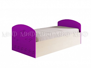 "Юниор 2" Кровать (Фиолетовый металлик/Дуб беленый)