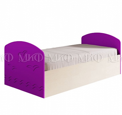 "Юниор 2" Кровать (Фиолетовый металлик/Дуб беленый)