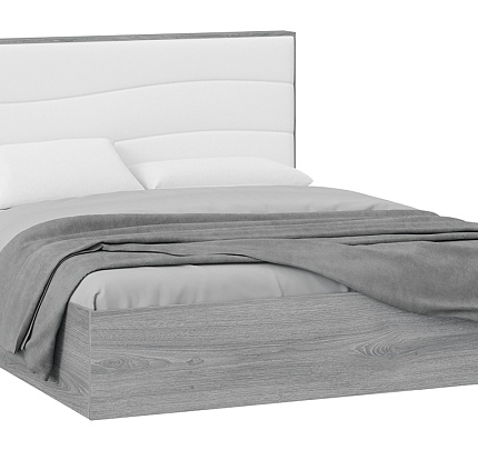 "Миранда" Кровать 1600 с подъемным механизмом Тип 1 (Дуб Гамильтон/Белый глянец)