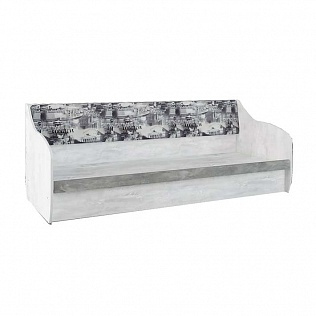 Диван-Кровать 800 "Либерти" с мягкой спинкой (бетон светлый)