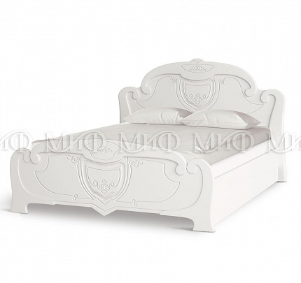 "Мария" Кровать 1,6м  (Белый глянец/Белый)