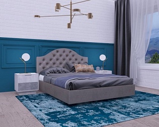 Кровать "Гамма" 1,6 м JAGUAR-06 (Серый) изголовье 3П 