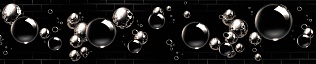 Интерьерная панель Черные пузыри 2000*600*1,5мм (Абстракция 77)
