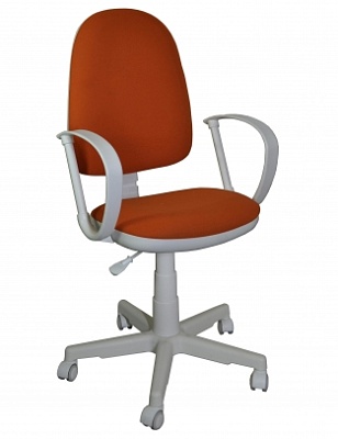 Кресло офисное Престиж/Ф белый пластик (TW красный)
